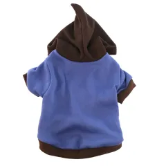 Pet Clothes Dog Fleece Padded Coat Hooded Sweater - Blue - View 1