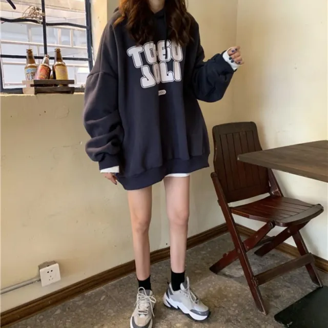 Female Fleece lined Thickened Hooded Jacket Dark Blue - Shop at LoveMi
