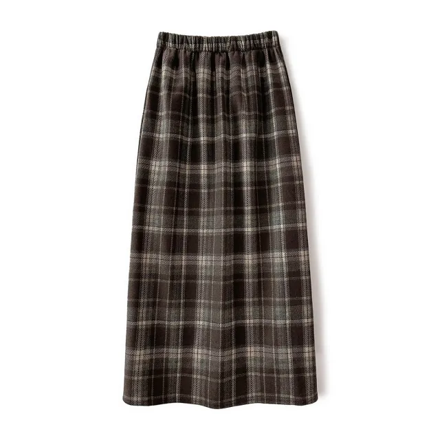 Retro Plaid Skirt Fleece lined Women Coffee - Shop at LoveMi