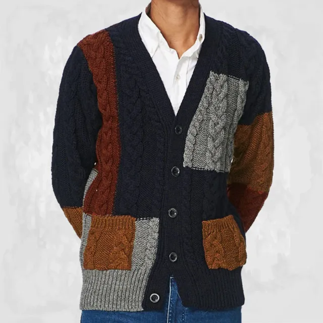 Men's Casual Cardigan Sweater Coat Navy Blue - Shop at LoveMi