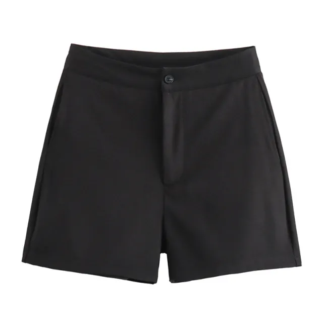 European And American V neck Single Breasted Slim Fit Vest Shorts Black Shorts - Shop at LoveMi