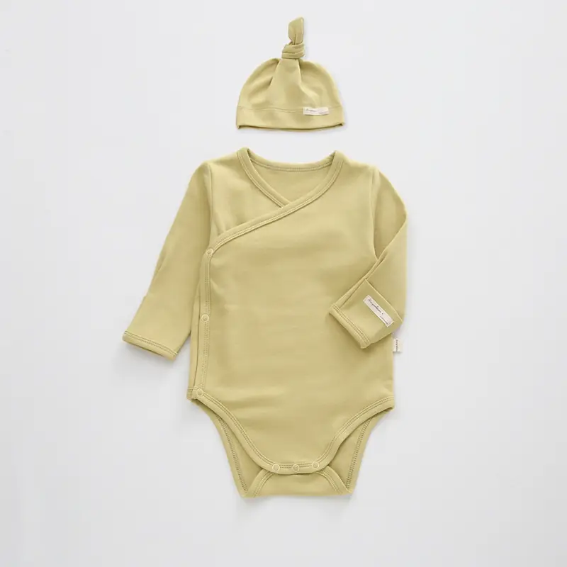 Pure Color Cotton Long-sleeved Newborn Clothes For Boys And Girls