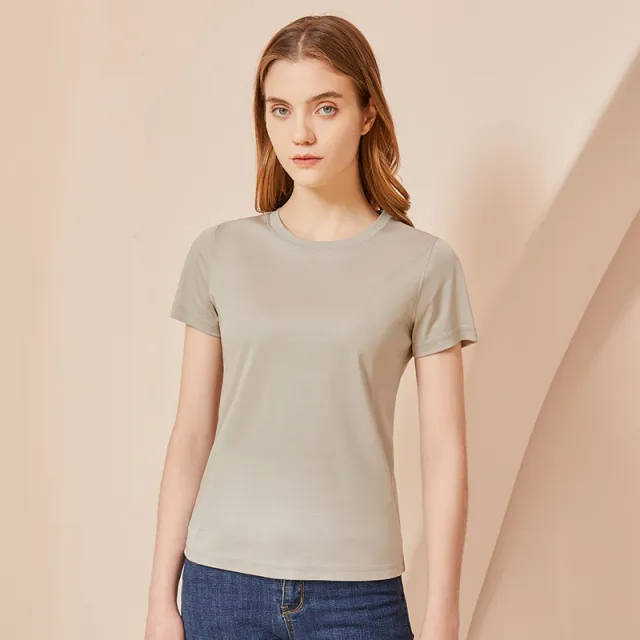 Summer Women's Thin Silkworm Silk Cool Cotton Short Sleeve Moonlight Gray - Shop at LoveMi