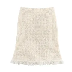 Women's Printed Wear Sleeveless Knitted Skirt Suit - Skirt - View 1