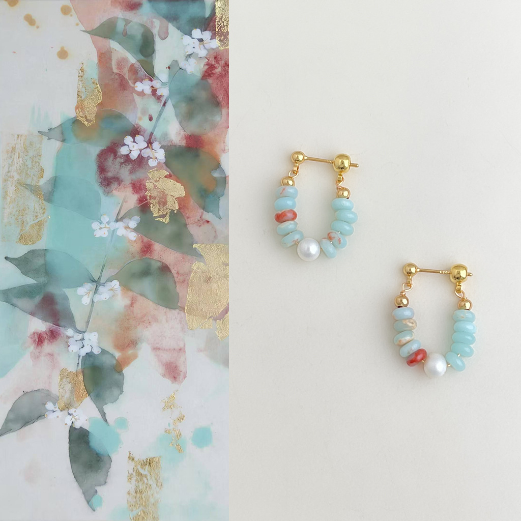 Handmade Freshwater Pearl Beaded Earrings