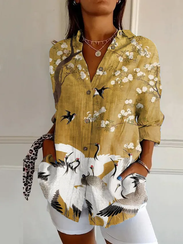 Long Sleeve Beach Travel Printed Shirt Yk1694Yl 4Xl - Shop at LoveMi