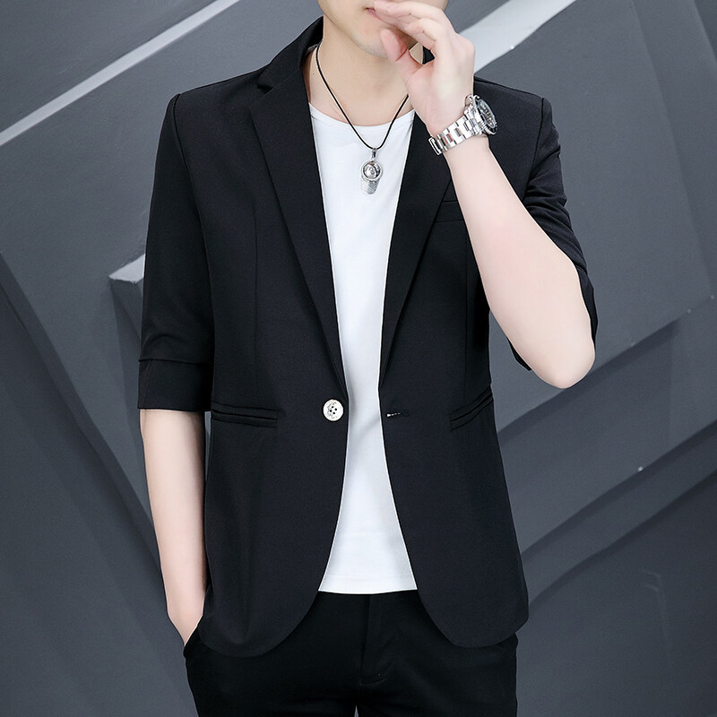 Mens Three-Quarter-Sleeve Suit For Summer