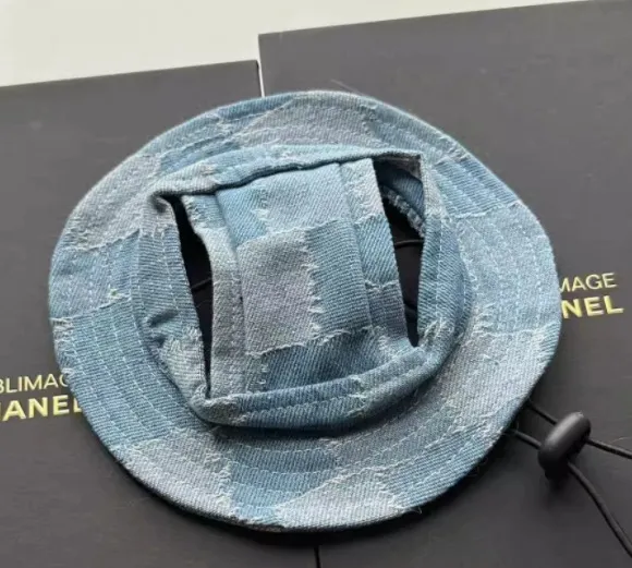 Dog Ears Exposed Comfortable Breathable Sun Hat - Light Blue Denim