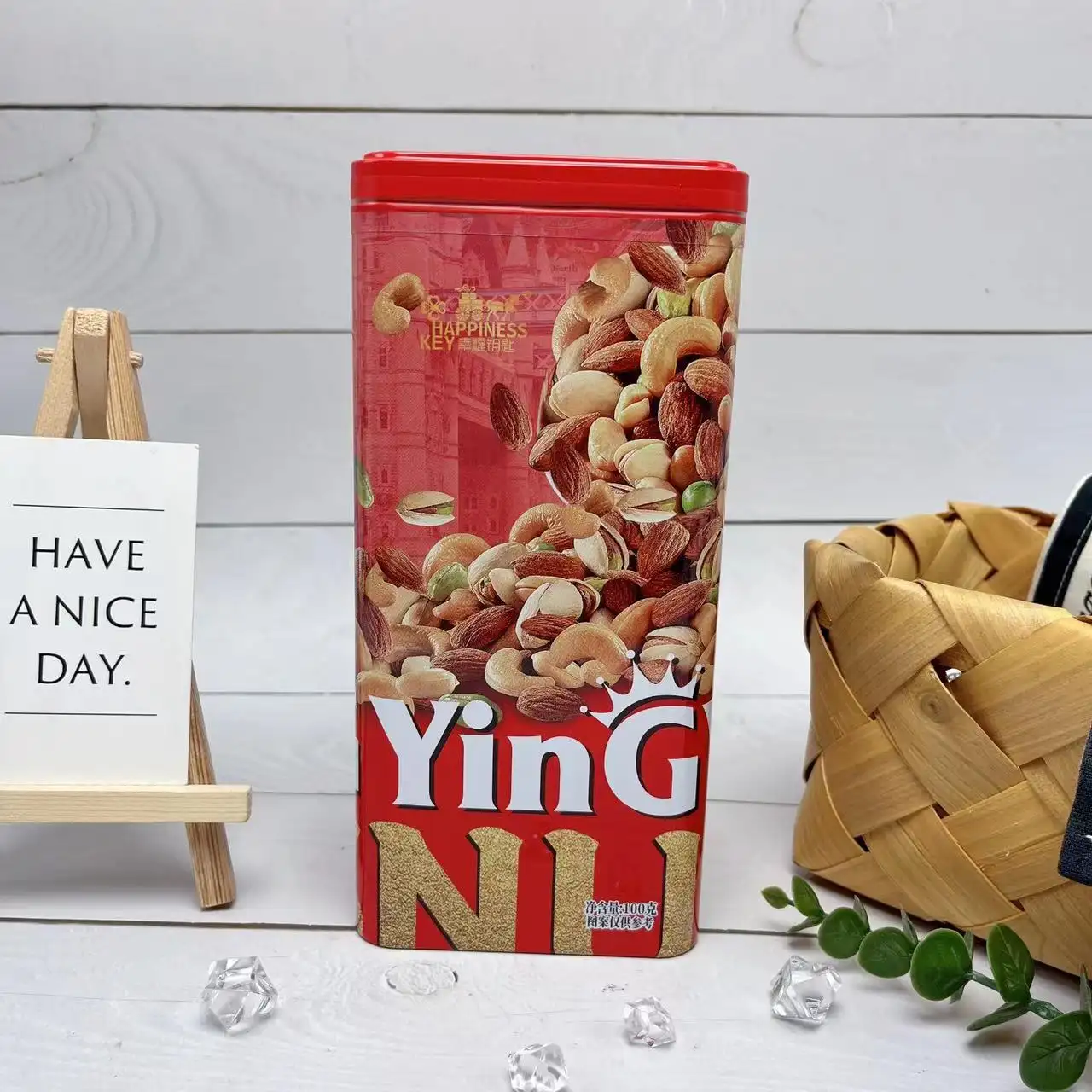 Comprehensive Nuts Iron Boxed New Year Goods Festive Gift Nuts Roasted Nuts Mixed Flavor