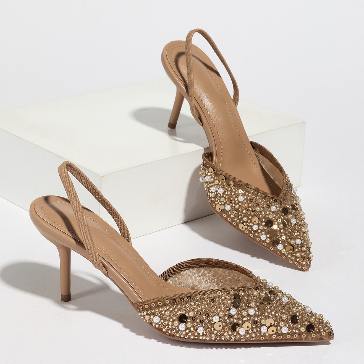 Mesh Slingback Stiletto Heels, picture 4 of 4