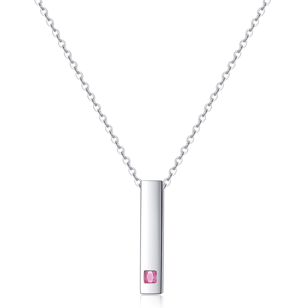 Necklace Stainless Steel Strip Diamond Asymmetric
