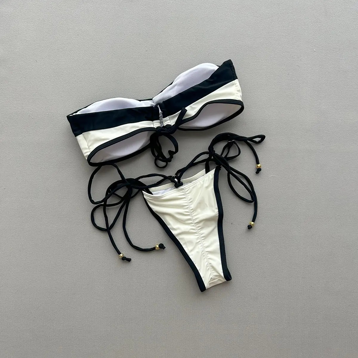 Women's Casual Color Blocked Bikini Swimsuit Set