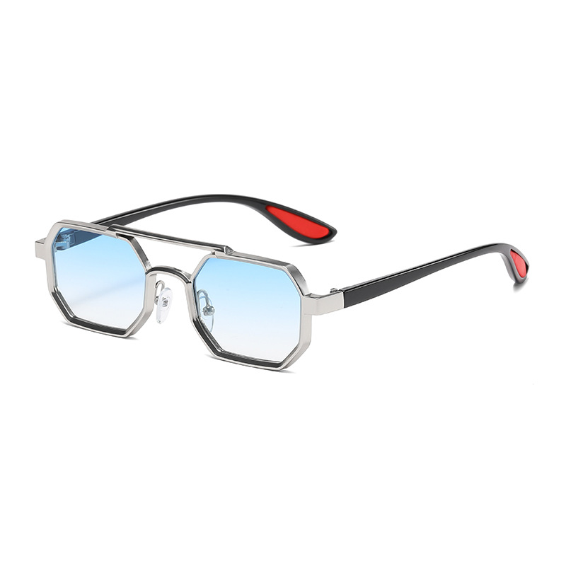 Silver Frame Blue Lens