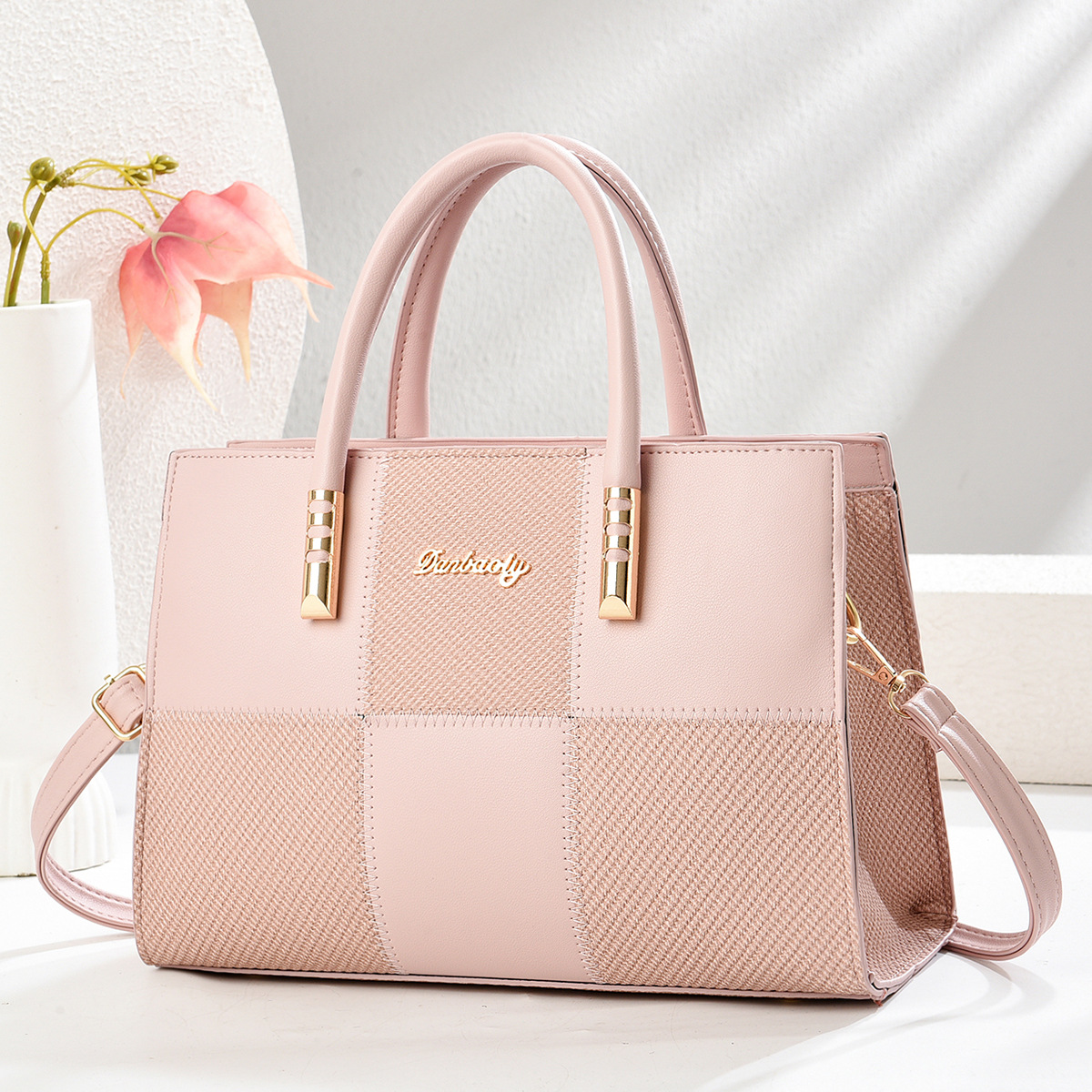 New Stylish Large-capacity Womens Tote Bag With A Bold Color-block Patchwork Design