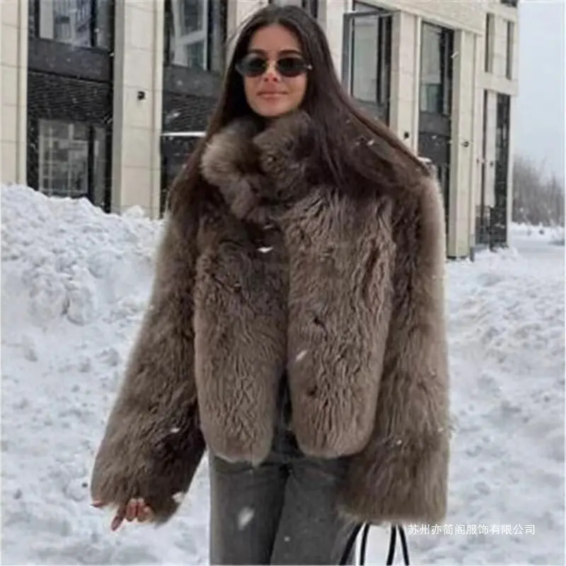 Thickened Warm Faux Fox-fur Fur Coat