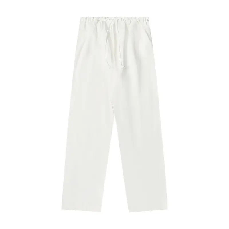 Women's Striped Solid Color Loose Casual Drawstring Straight-leg Pants