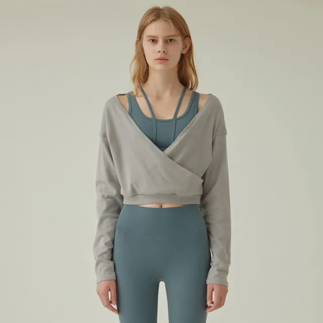 Long Sleeve Sports Fitness Top Yoga Blouse Sweater Gray - Shop at LoveMi