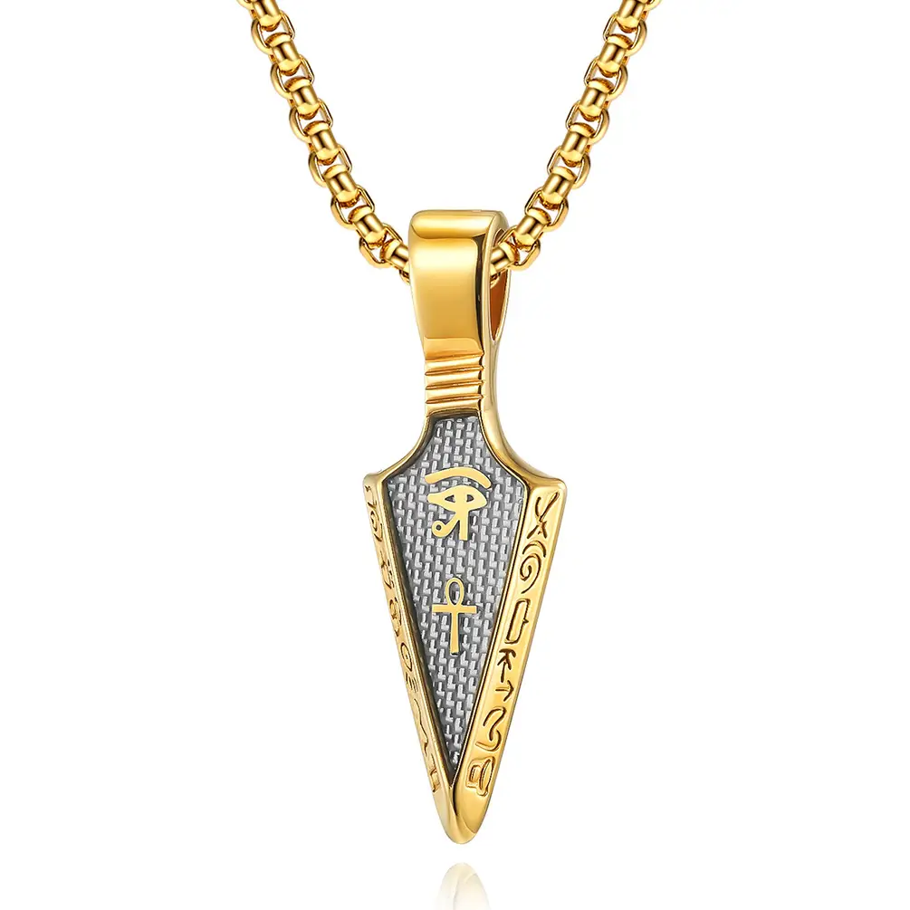 Horus Eye Anka Spearhead Stainless Steel Necklace
