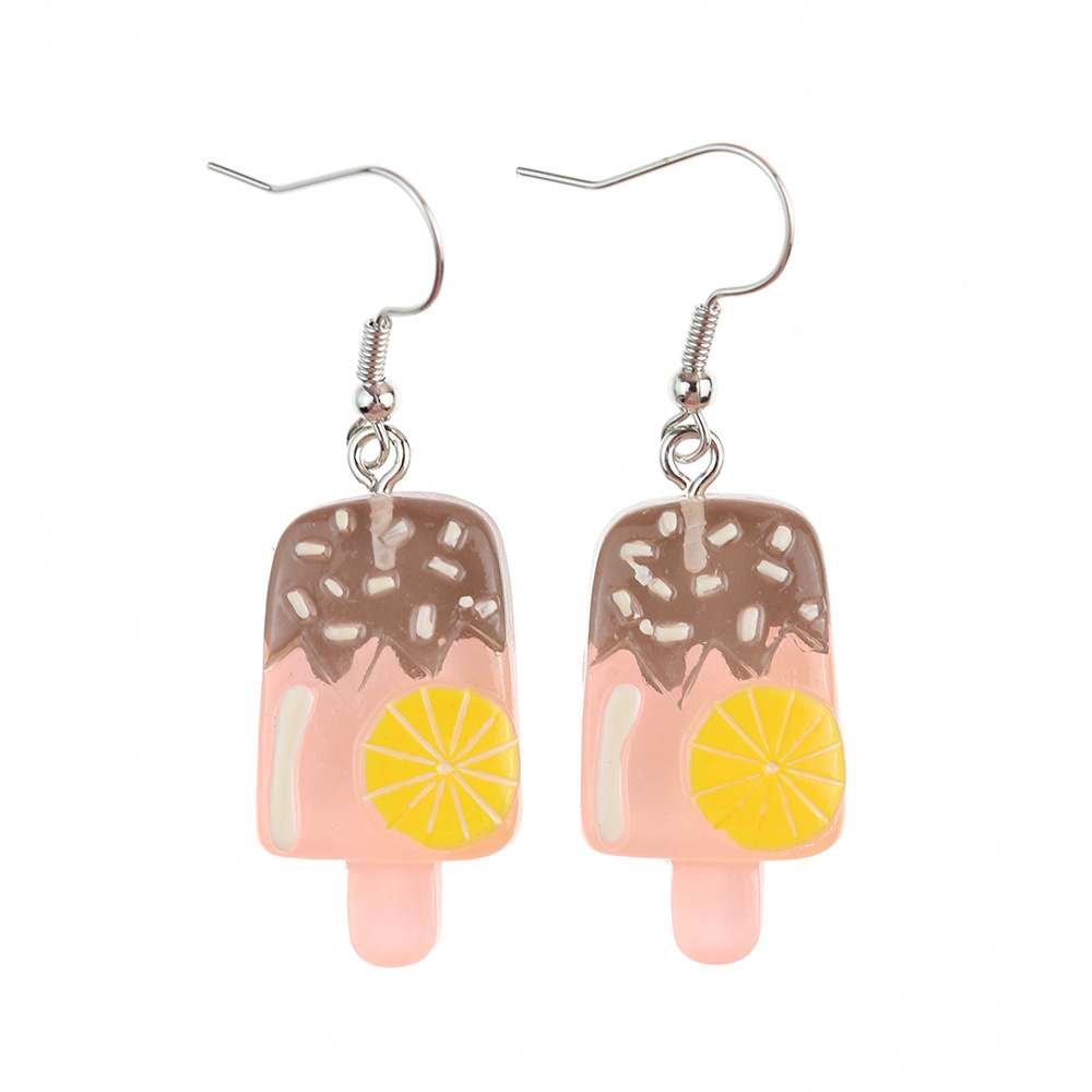 Simulation Candy Toy Transparent Painted Fruit Ice Candy Earrings