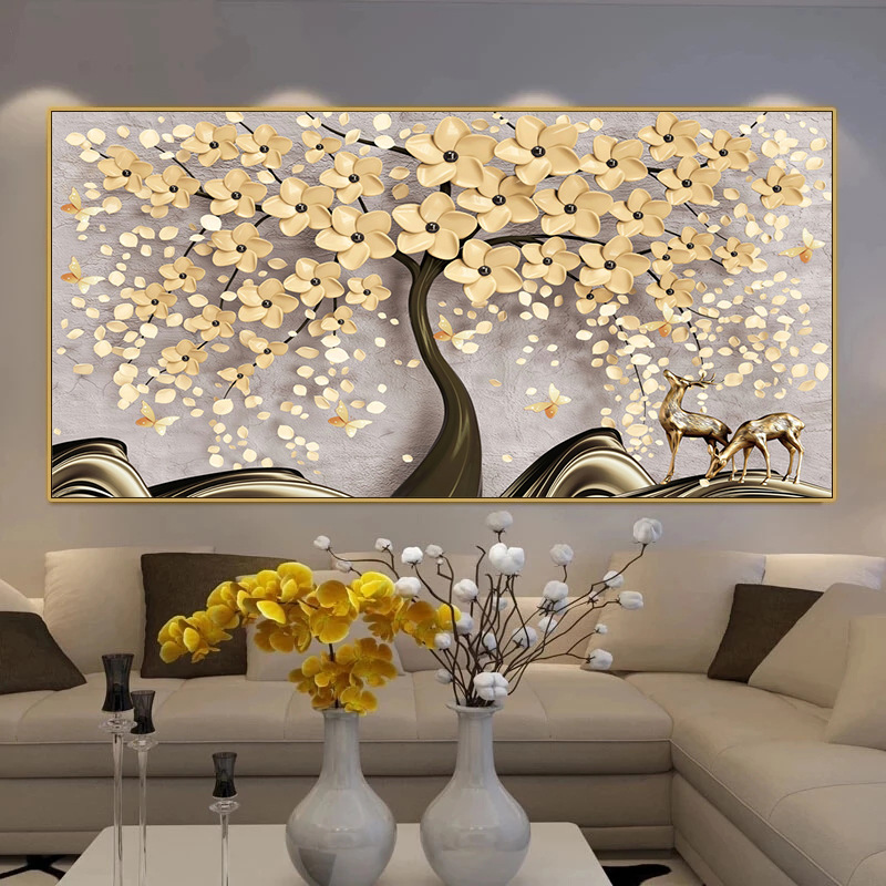 Abstract Rainbow Soul Tree Colorful Trees Plant Mural 3