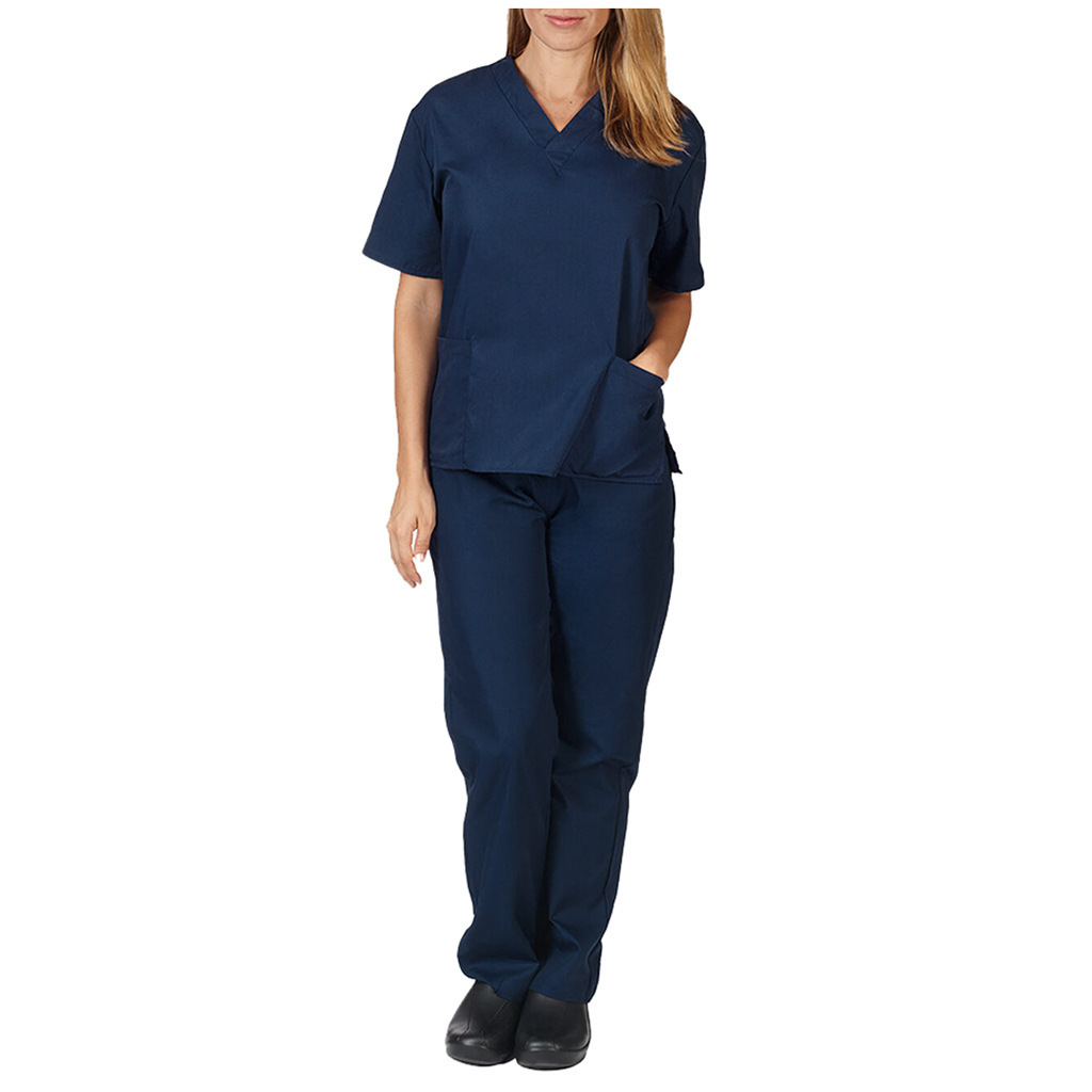 Solid-color V-neck Nursing Work Uniform Caregiver Uniform Nurse Attire