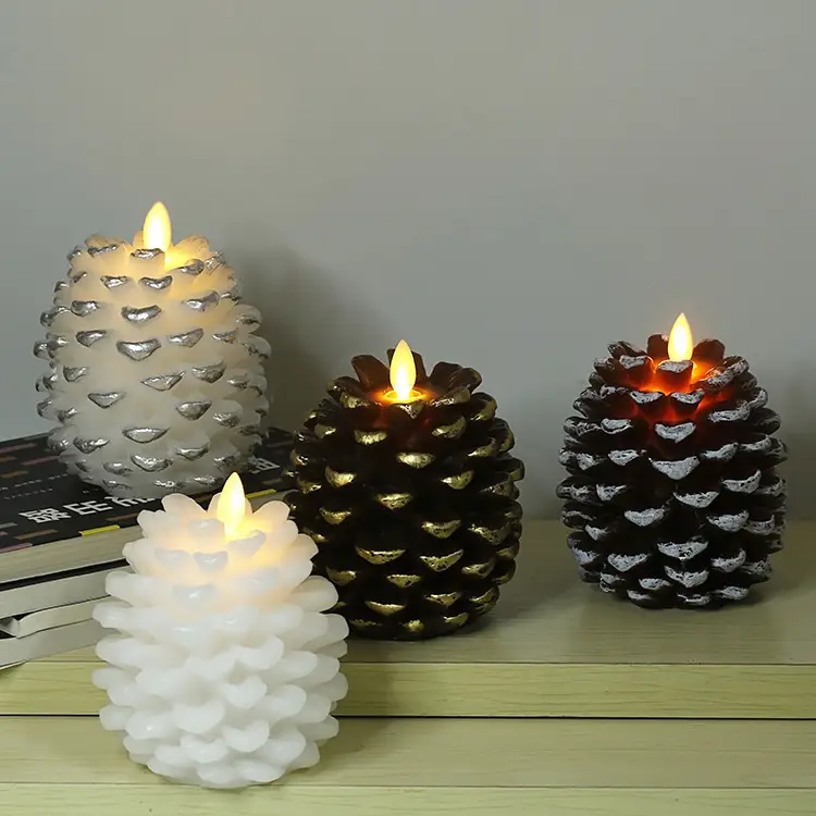 Christmas Pinecone Decoration Paraffin Real Wax Pinecone Candle Pinecone Pinecone Christmas Living Room Bedroom Light