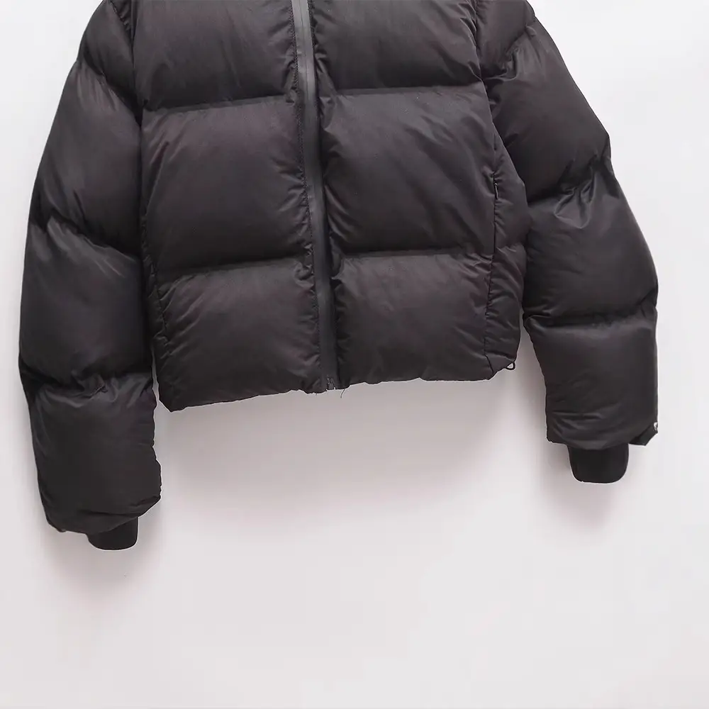 Simple Hooded Long Sleeve Zipper Pocket Protective Jacket Coat For Women