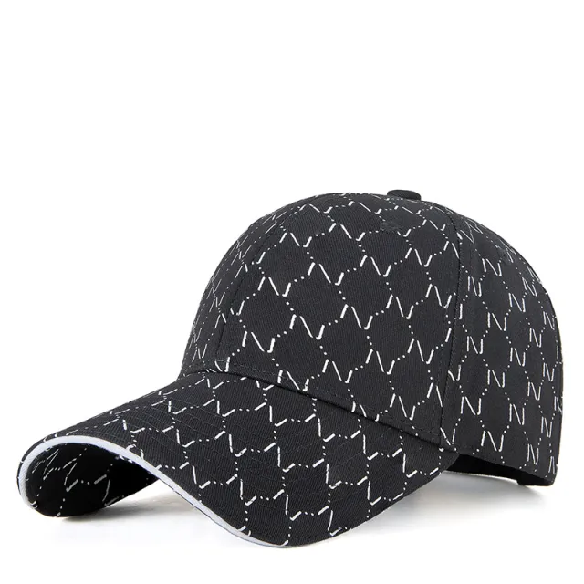 Korean Style Printed Baseball Cap Boy And Girl Sunshade Black - Shop at LoveMi