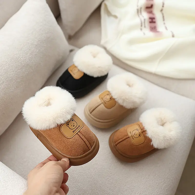 Bear Plush Cotton Shoes For Boys And Girls