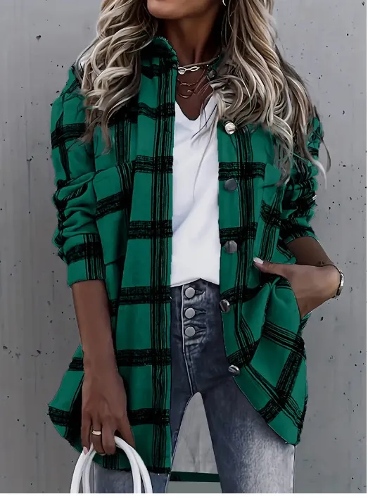 Women's Casual Button Fashion Shirt Coat Green - Shop at LoveMi