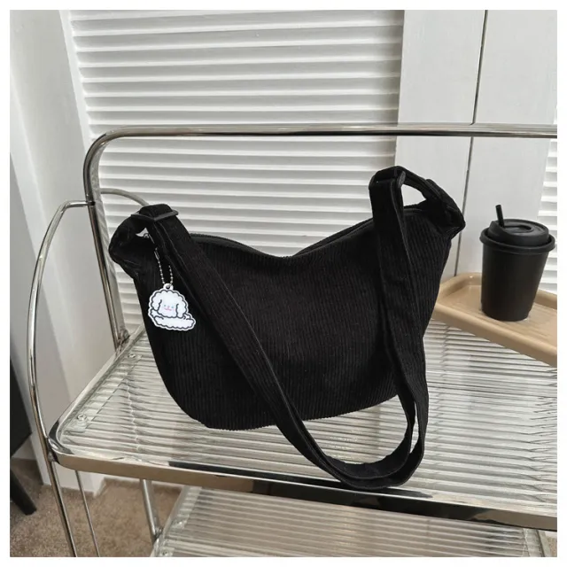 Large Capacity Versatile Trendy Crossbody Student Leisure Simple Dumpling Bag Black - Shop at LoveMi