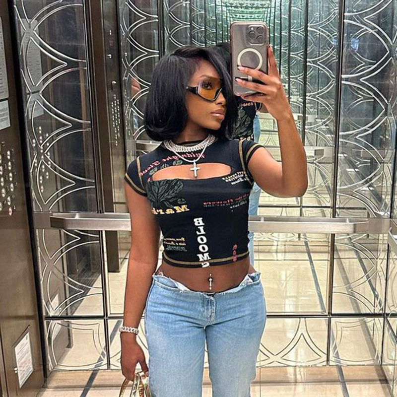 Summer Slim Fit Midriff-baring Top For Women