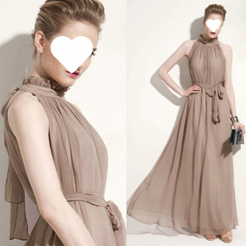 Bohemian Solid Color Plus Size Dress Khaki - Shop at LoveMi