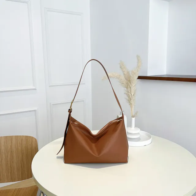 Shoulder Large Capacity Simple Tote Bag Brown - Shop at LoveMi