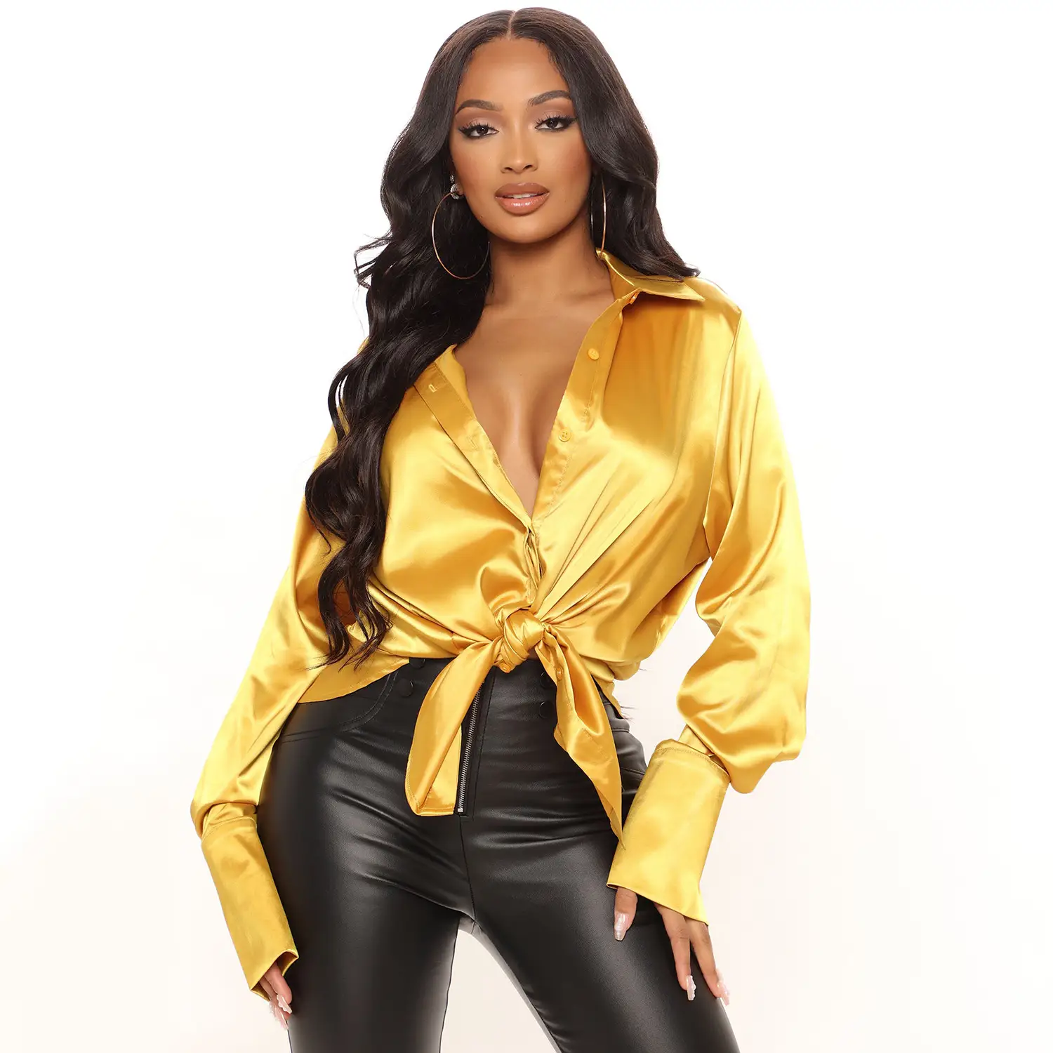 Long Sleeve Irregular Long Shirt For Women