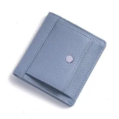 Women's Wallet Short Thin Card Holder Women's High Sense Mini And Simple Coin Purse - Blue - View 1
