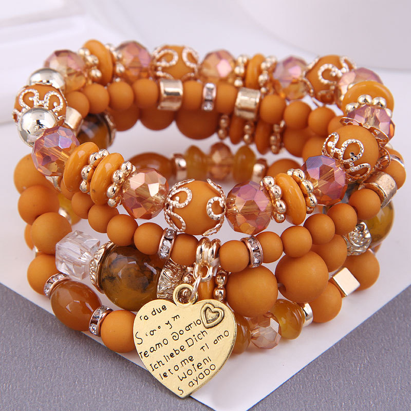 Bohemian Multi-layer Beaded Bracelet Rope Bracelet Heart Bracelet
