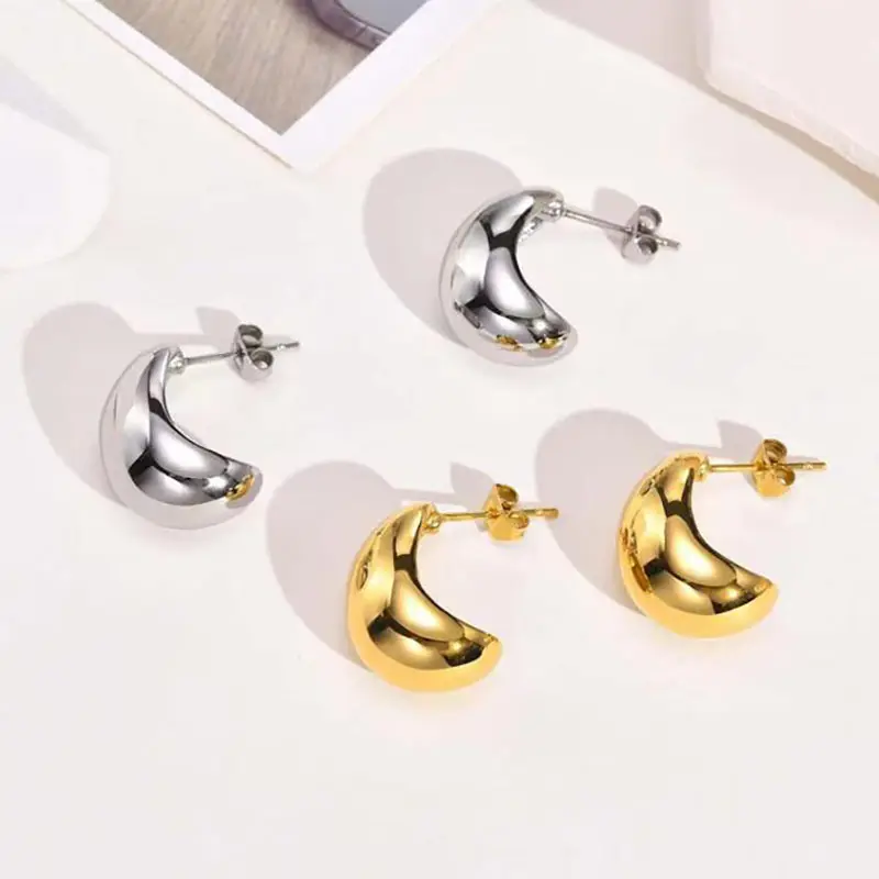 Metal Water Drop Earrings