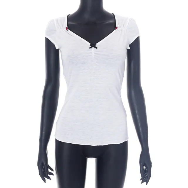 Solid Color Sleeveless Slim Casual T shirt White - Shop at LoveMi