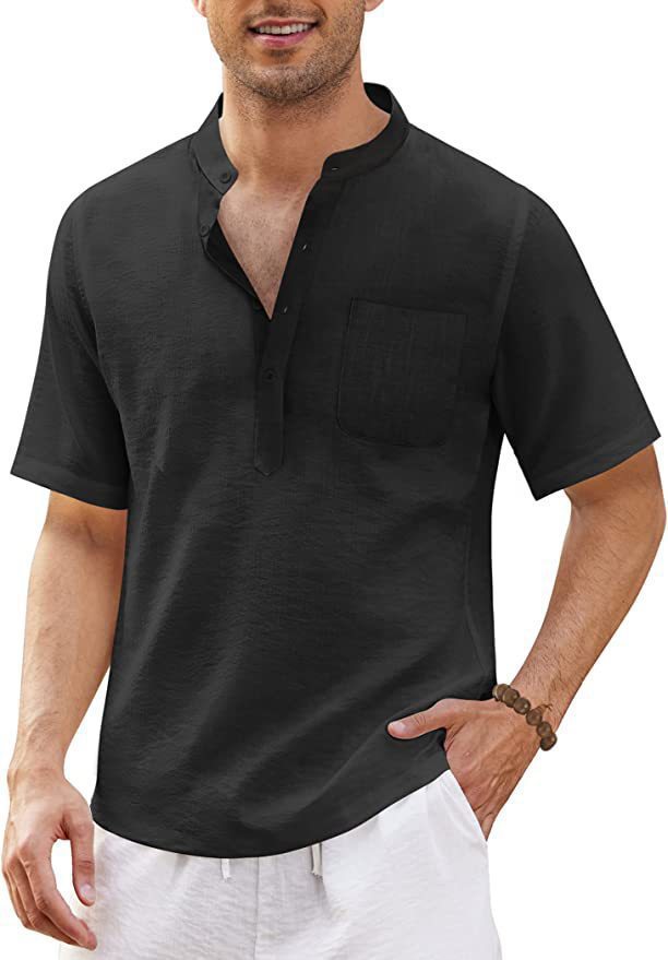 Title 10, European And American Mens Cotton And Linen Ca...