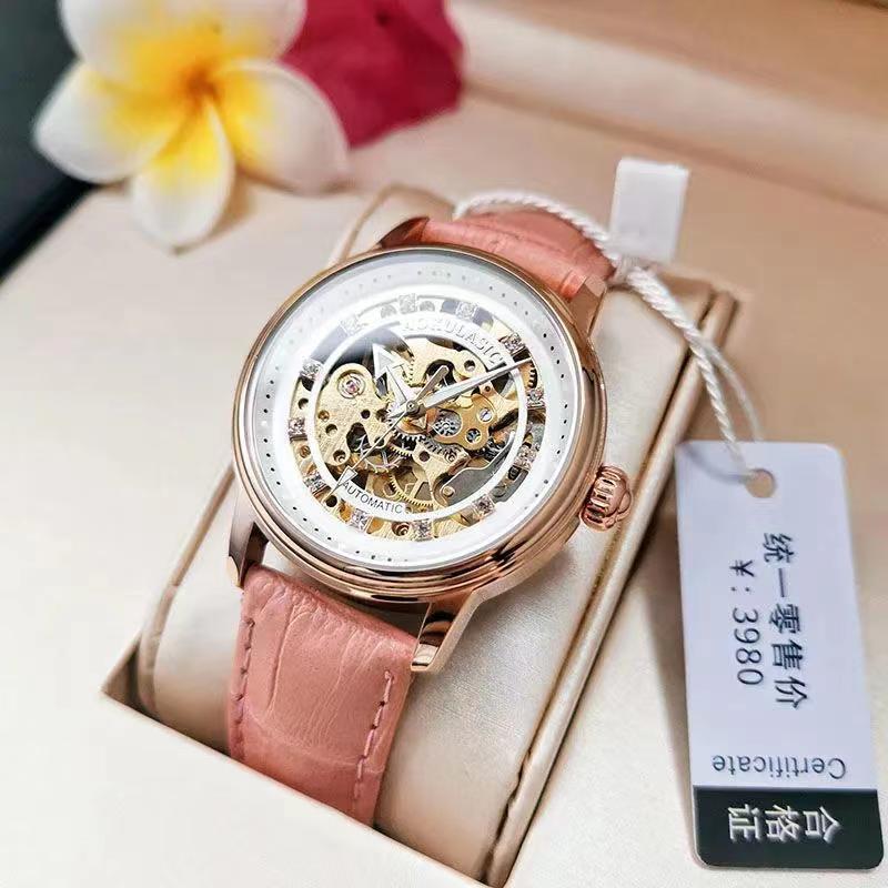 Hollow-Out Diamond-Encrusted Luminous Water-Resistant Mechanical Watch 9