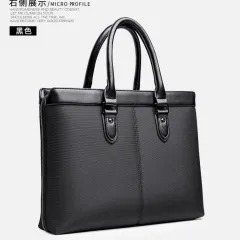 Office Handbag Portable Briefcase File Bag - Black - View 1
