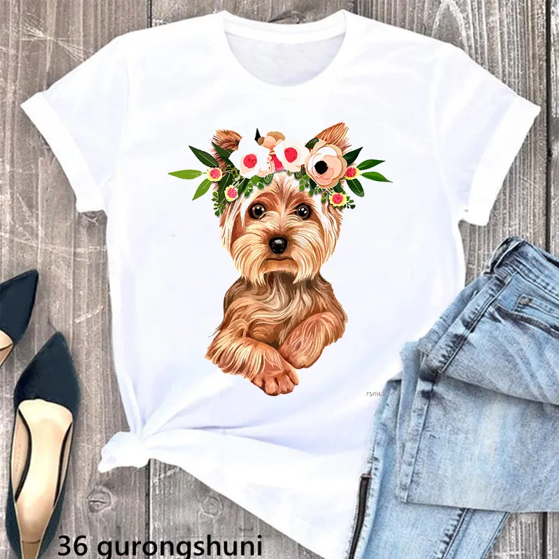 Summer Women's Clothing Schnauzer Dog Women's Printed Wear Clothes T-shirt Women - H2057