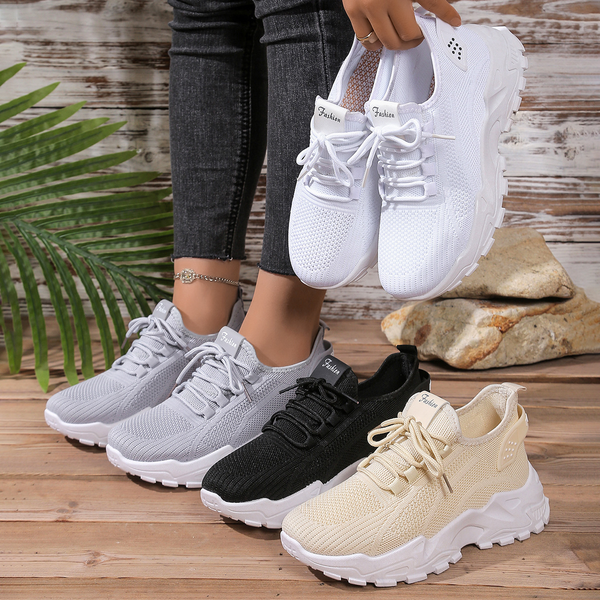 Womens Summer Shoes Versatil Stylish Breathable Mesh Sneakers