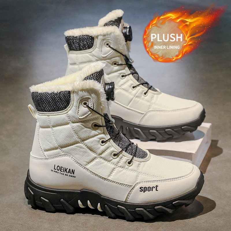 New Mens Fleece-lined Snow Boots For Outdoor Use
