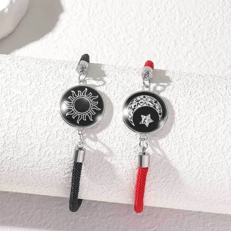 Lovers Luminous Couple Suits Bracelet - Black And Red 2 Luminous Style