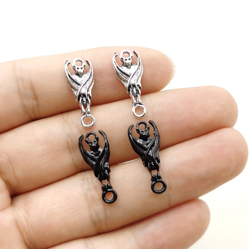 Creative Halloween Double-Hanging Bat Alloy Earrings