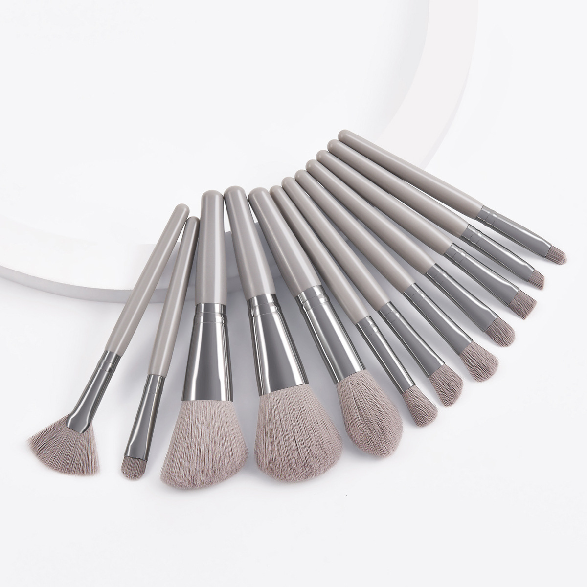 12 Makeup Brushes Set Beauty Tools 12Pcs Gray - Shop at LoveMi