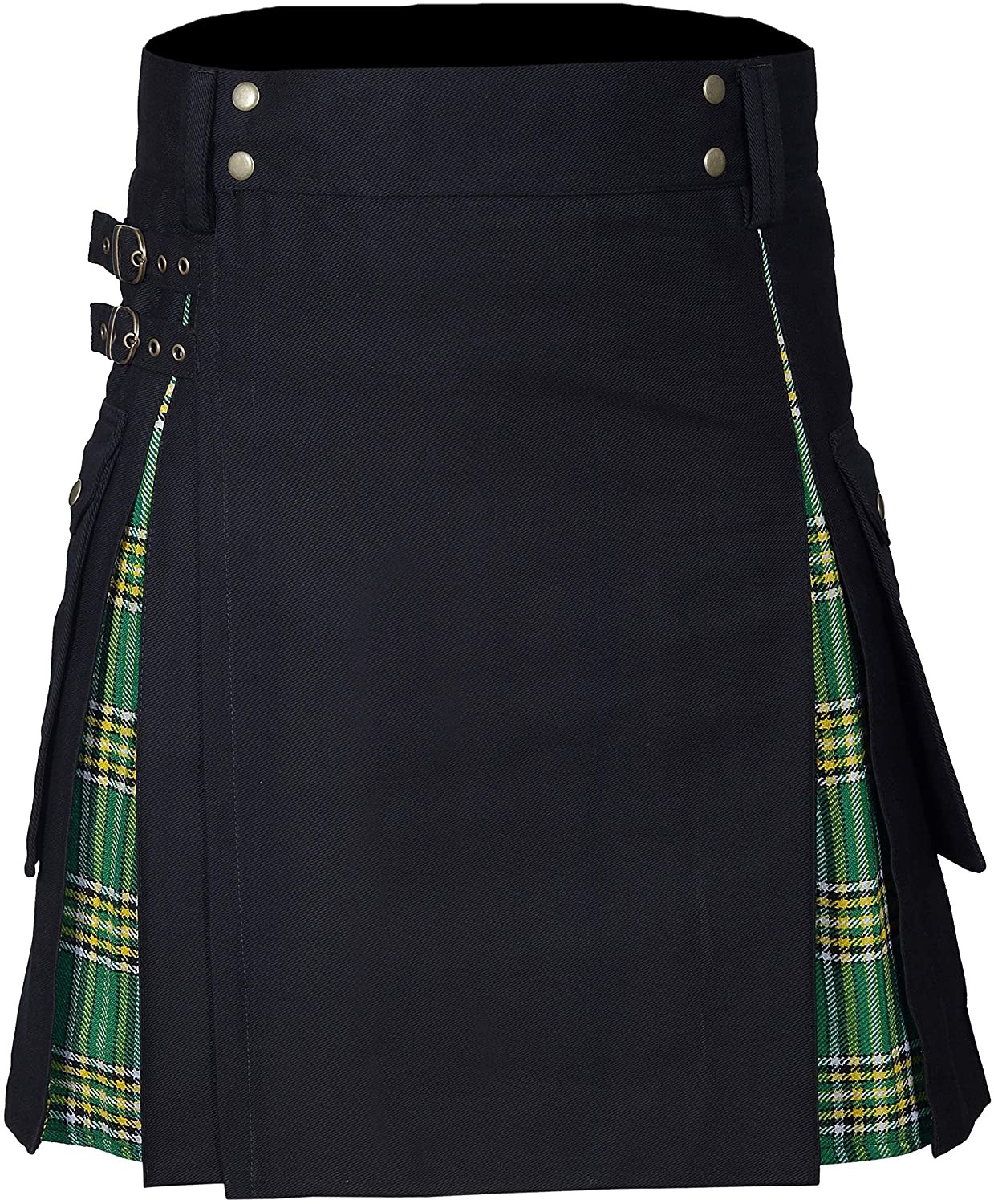 Title 14, Mens Scottish Plaid Contrast Pleated Skirt – S...