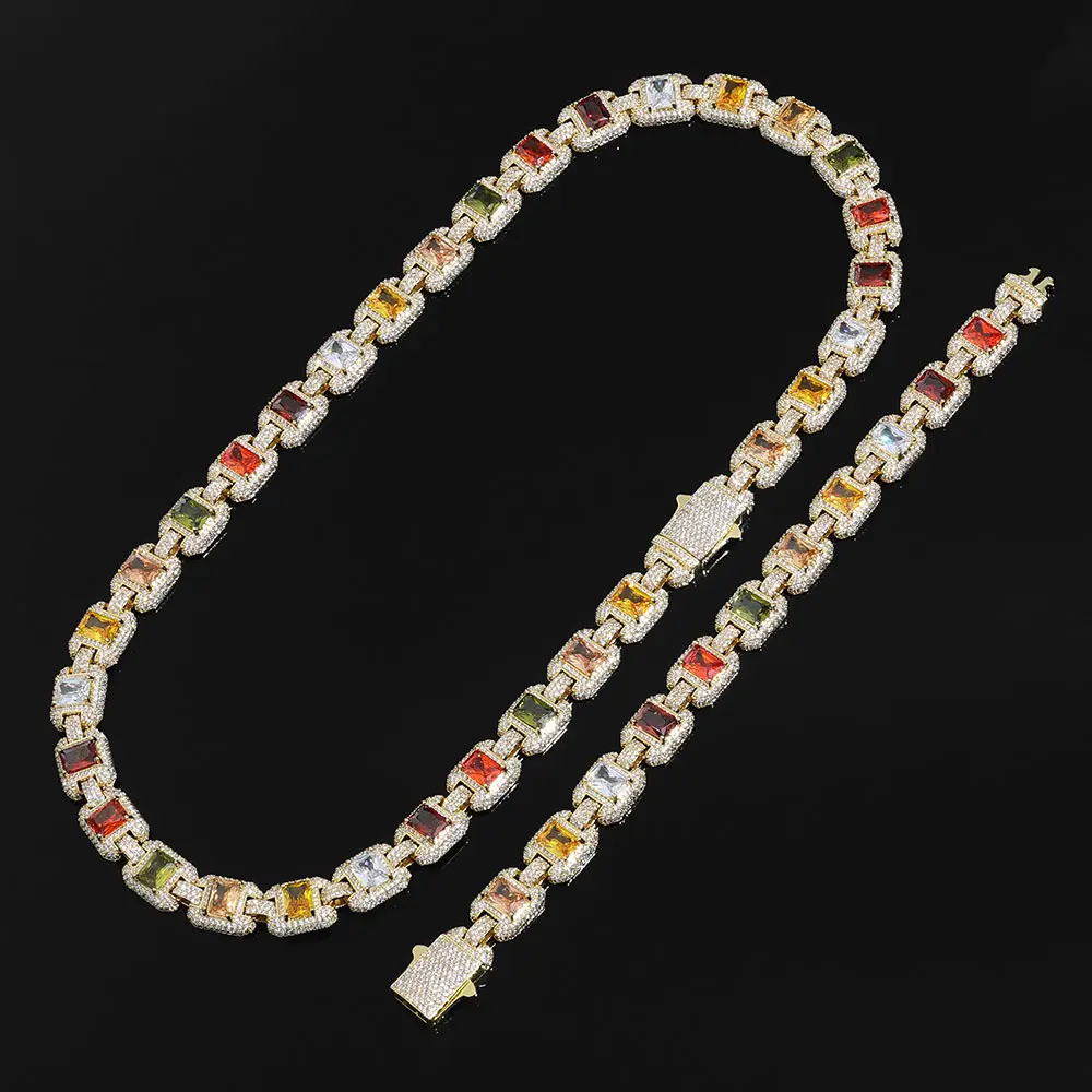 Colored Gemstone Jewelry Chain Zircon Necklace